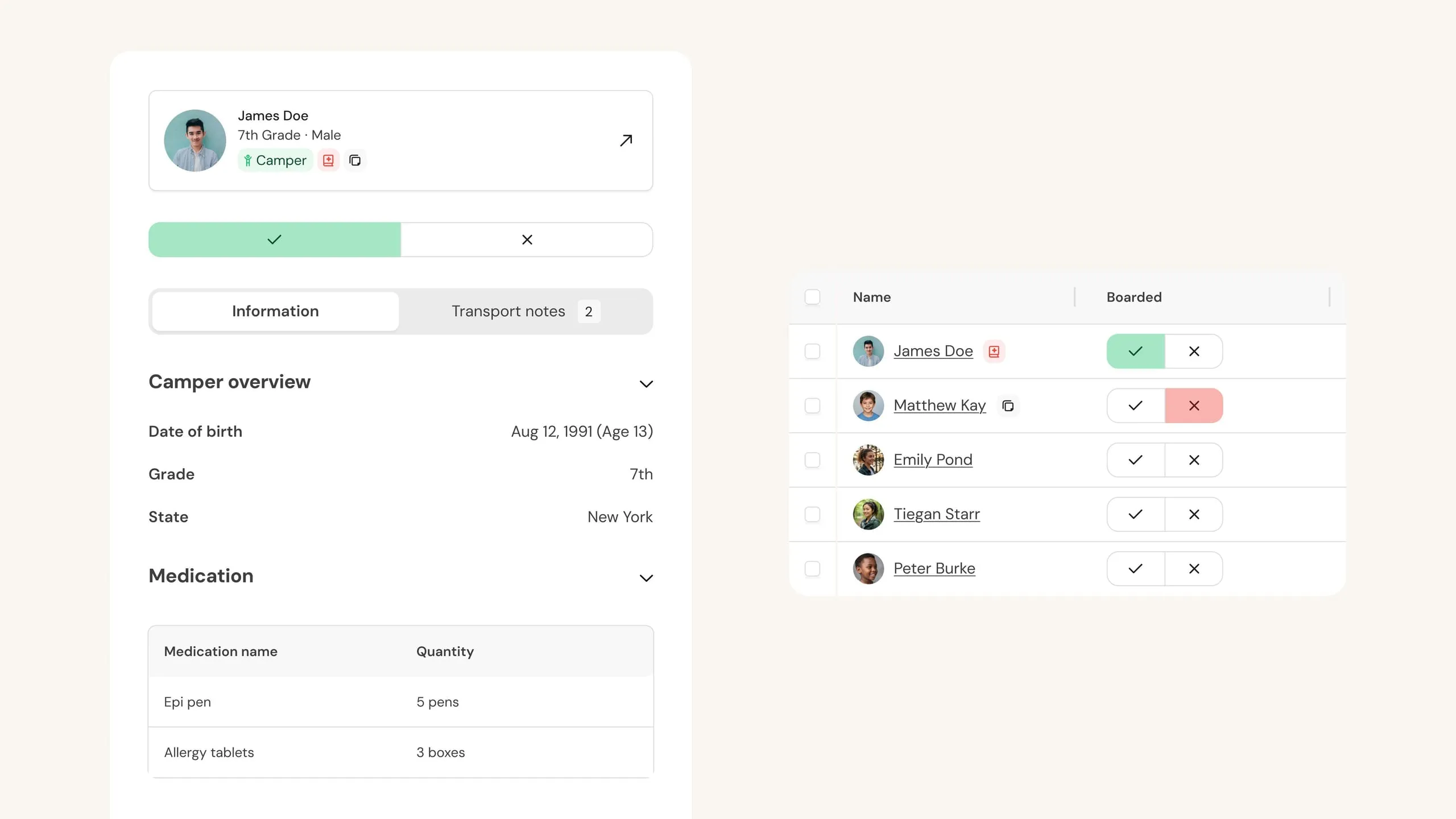 Track boarding with digital rosters